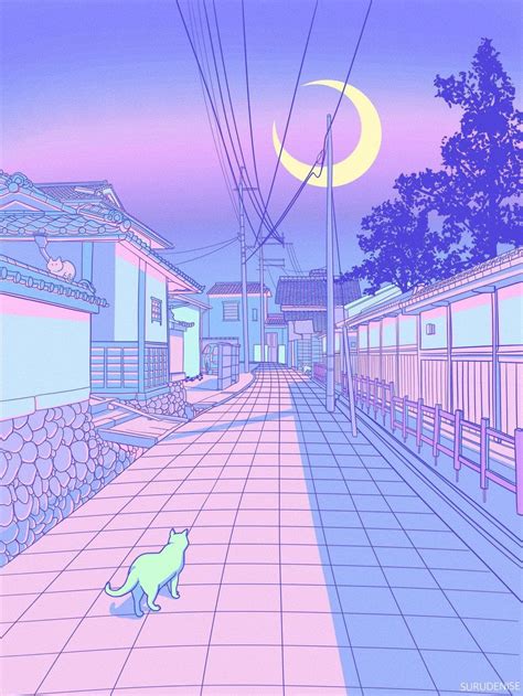Check spelling or type a new query. Pastel Japan, Cats and Alleyways Illustrations | Aesthetic ...