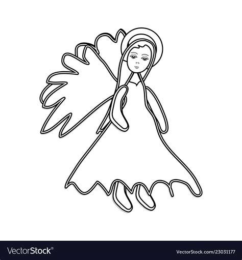 Christmas Angel Outline Icon Symbol Design Vector Image