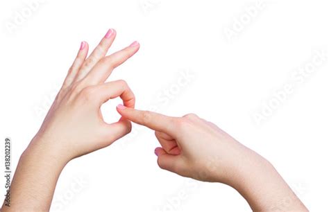 Hand Of Girl Doing Sex Gesture Buy This Stock Photo And Explore