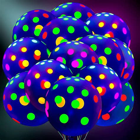 Buy 50 Pieces Neon Party Supplies Uv Neon Balloons Glow In The Dark
