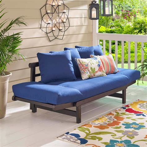 Our outdoor furniture range offers many styles, sizes, and materials, like rattan, solid eucalyptus and aluminum, so it will be easy for a sun lounger or outdoor sofa provides all the of your living room while giving you plenty of fresh air. Blue Wood Furniture Sofa Bed Garden Outdoor Patio ...