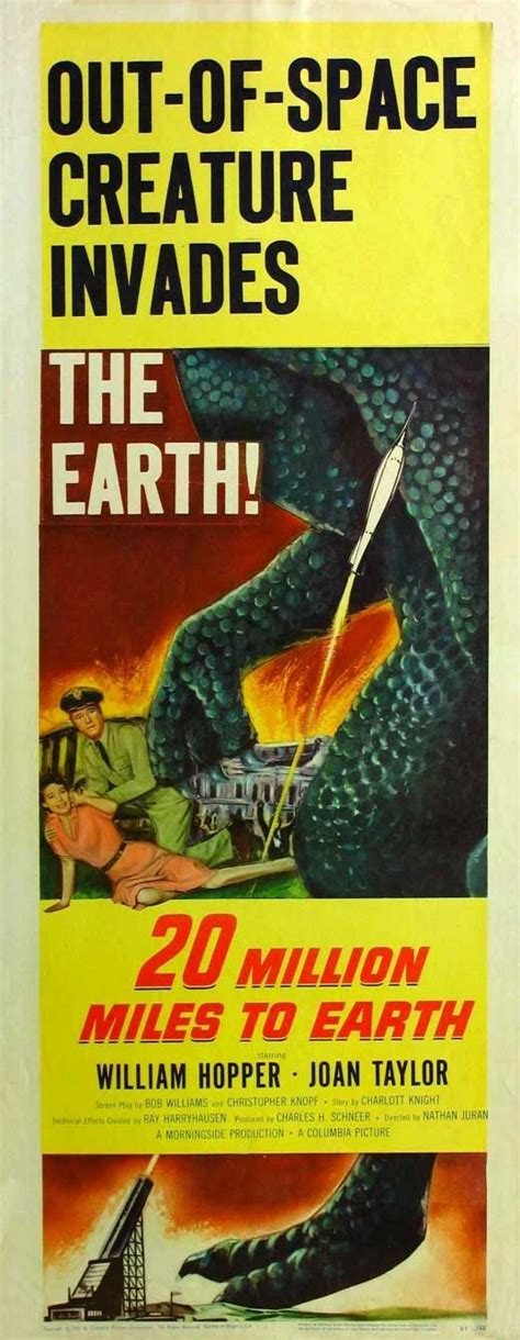 20 Million Miles To Earth 1957 Old Movie Posters Classic Sci Fi