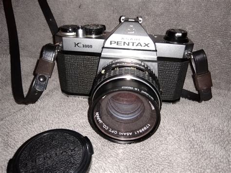 Vintage Asahi Pentax K1000 35mm Slr Camera W Hotshoe For Sale In