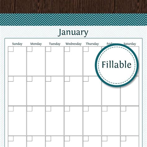Fillable 12 Month Calendar Graphics Calendar Template 2020