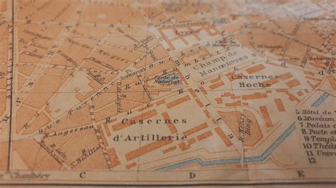 1910 Vintage Grenoble Map