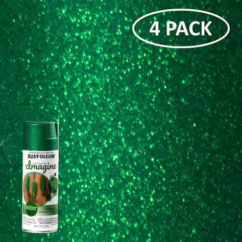 Rust Oleum Imagine 4 Pack Gloss Kelly Green Glitter Spray Paint Net Wt