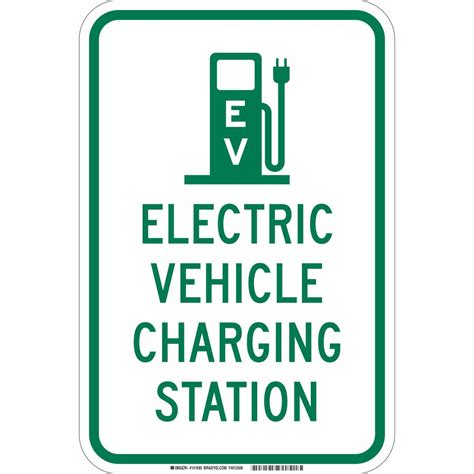 Brady Part 141691 Electric Vehicle Charging Station Sign