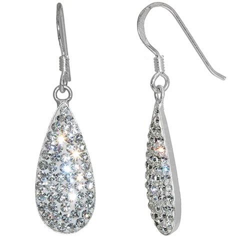 Sparkle Allure Crystal Pure Silver Over Brass Drop Earrings Jcpenney