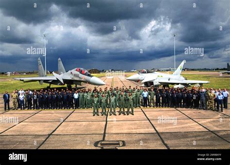 Indian Air Force And Royal Air Force Sukhoi Su 30mki And Eurofighter