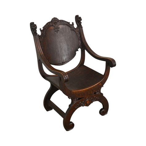Can someone identify this rocking chair, designer, age ,possible worth. Antique Victorian Oak Lion Head Carved Savonarola Throne ...