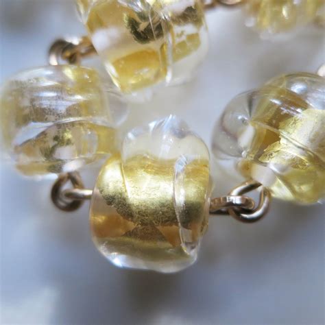 Lampwork Glass Beads With 24k Gold Leaf Trapped Inside Start With A Cylindrical Core Bead And