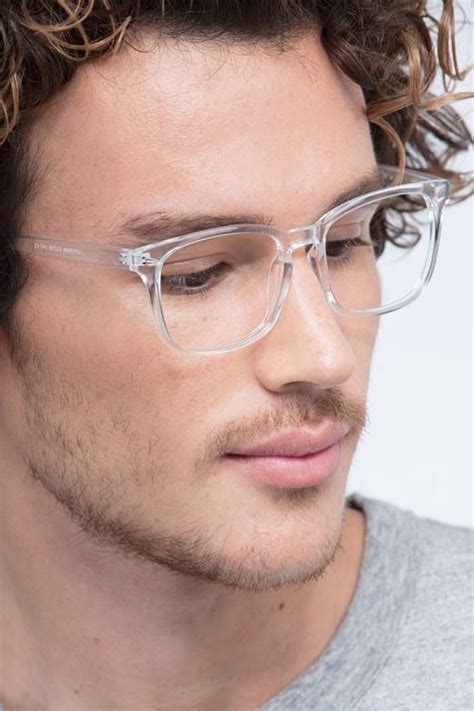 uptown square clear frame eyeglasses eyebuydirect in 2020 mens eye glasses mens glasses