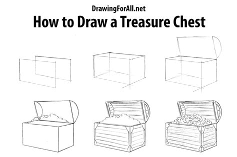 How To Draw A Treasure Chest Step By Step Easy At Drawing Tutorials