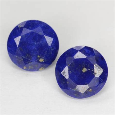 Blue Lapis Lazuli 08 Carat 2 Pcs Round From Afghanistan Gemstones
