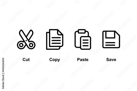 Set Of Simple Flat Copy Paste Icon Illustration Design Copy Paste