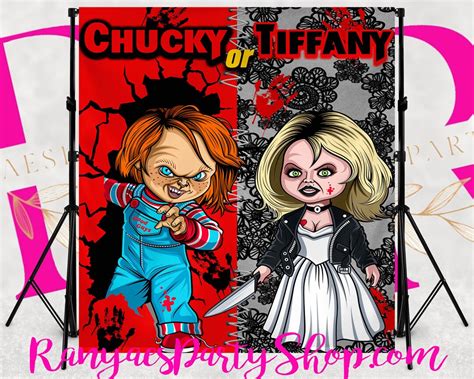 Chucky Or Tiffany Vinyl Backdrop Gender Reveal Backdrop Etsy