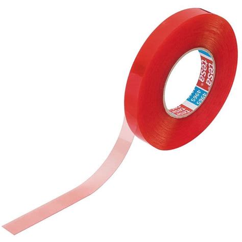9mm Double Sided Self Adhesive Red Tesa Tape 50mtr Roll