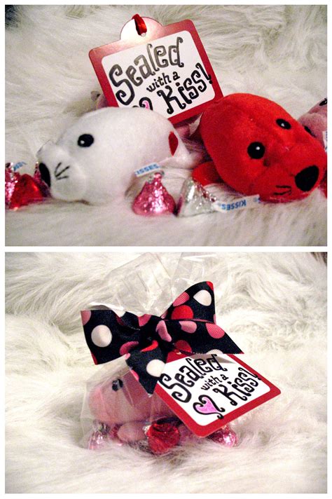 Package Of Plush Seals Found On Oriental Trading With Hershey Kisses And Tied With Festive