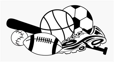 Sports Balls Clip Art Black And White Transparent Png Sports Black