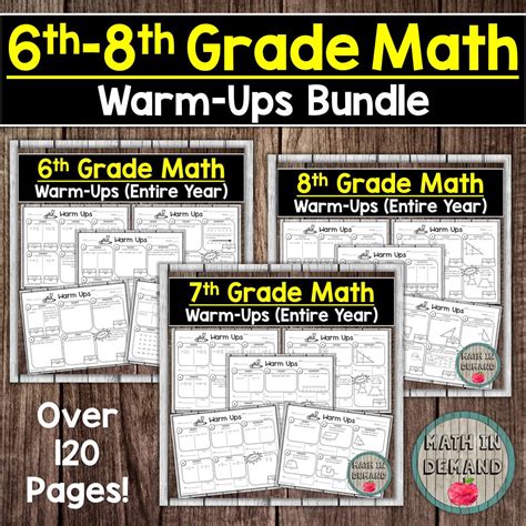 6th 7th And 8th Grade Math Warm Ups Bundle Math In Demand