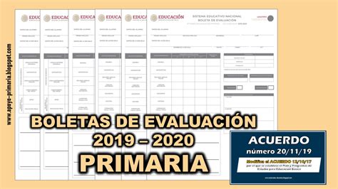 Boletas De Evaluación 2019 2020 Para Primaria Apoyo Primaria