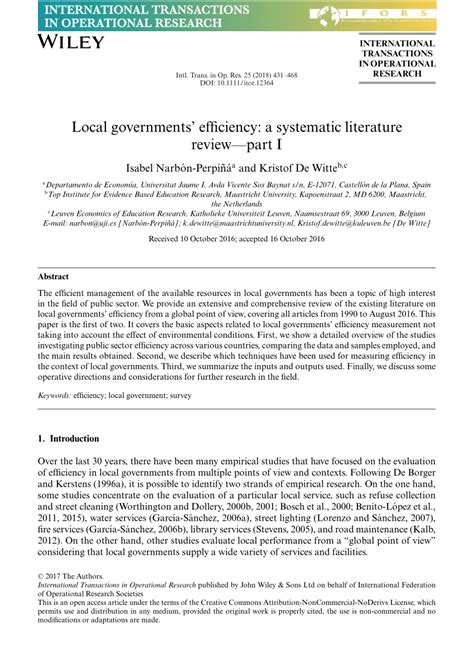 Importance of the review of literature. (PDF) Local governments' efficiency: A systematic ...