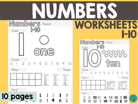 Numbers Worksheets 1 10 By Teach Simple