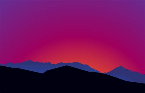 1400x900 Mountain Landscape Sunset Minimalist 15k 1400x900 Resolution