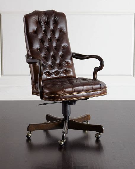 Comfortable seating with high quality desk chairs for your office. Massoud Blevens Tufted-Leather Office Chair | Neiman Marcus