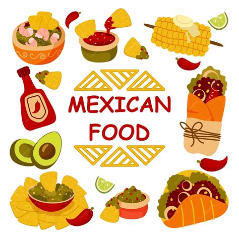 Illustration De Dessin Animé De Jeu De Cuisine Mexicaine Vecteur Premium
