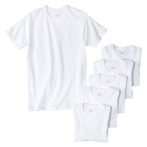 Hanes Mens Comfortsoft White Crew Neck Tagless T Shirt 6 Pack