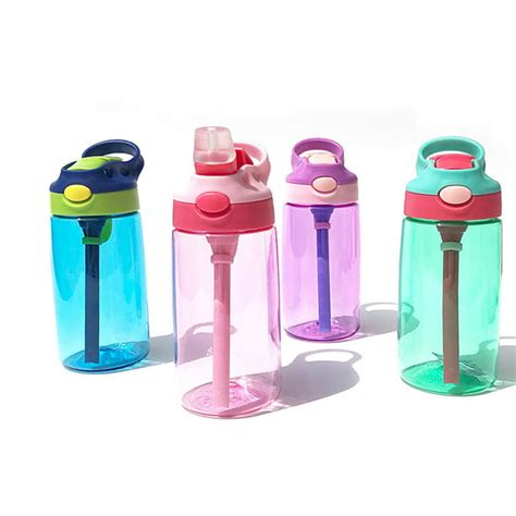 480ml Portable Children Kids Plastic Bpa Free Water Bottle With Straw