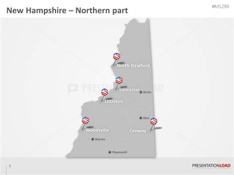 Powerpoint Map New Hampshire Counties Usa Presentationload