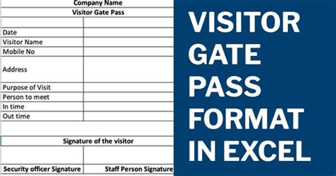 visitor gate pass format  excel
