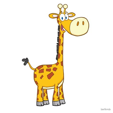 Cute Cartoon Giraffe Smiling By Berlinrob Redbubble