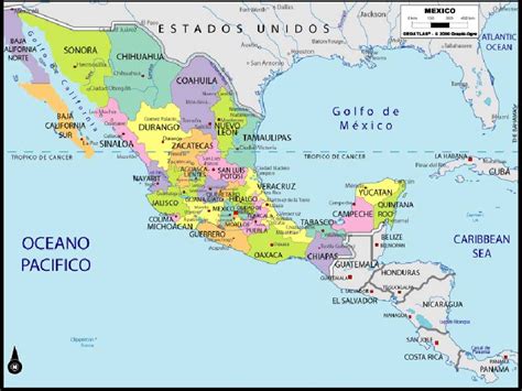 Mexico Map Tropic Of Cancer