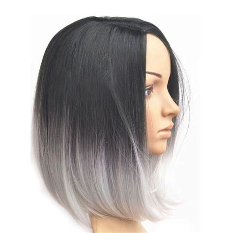 When trying to achieve silver ombre hair, make sure that you go to a professional that specializes in this hairstyle for the best possible outcome. short bob haircut, black to grey ombre | Grey ombre hair ...
