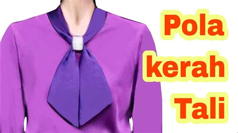 Cara Membuat Pola Kerah Tali Kerah V Blouse Kerah Dasi Kerahtali