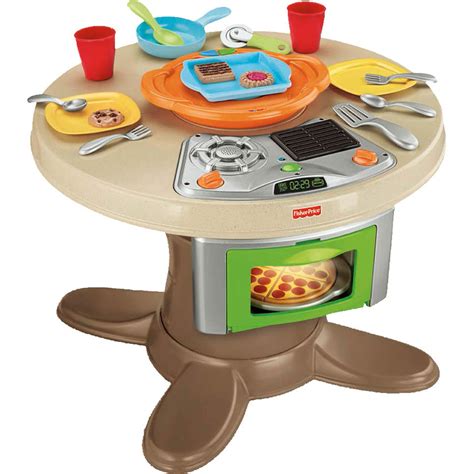 A kids' kitchen playset can teach children how to cook, clean, role play, and use their imaginations in new ways. Fisher-price Servin' Surprises Kitchen And Table ...