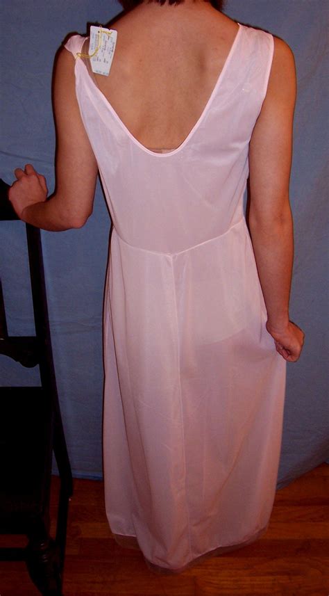 Vintage 1950s Seamprufe Long Sheer Pink Nightgown New Nwt Nos Size 34