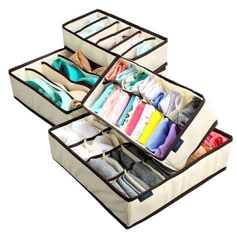 Pcs Set Underwear Bra Organizer Foldable Storage Box Drawer Closet Wardrobe Contanier Non Woven