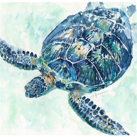 Green Sea Turtle Watercolor Painting Art Print By Eric Sweet Etsy