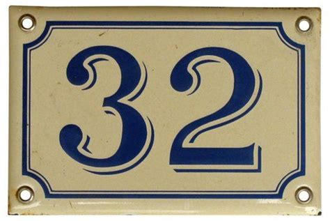 French Enamel House Number 32 000 French Enamel House Numbers