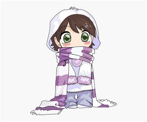 Girl Cute Cold Winter Anime Scarf Anime Cold Png Transparent