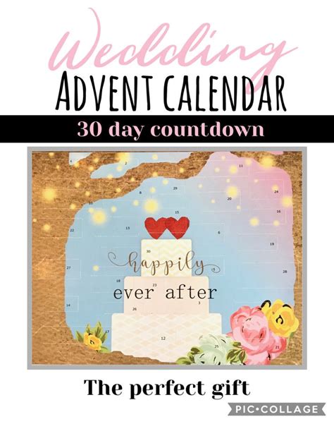 Countdown To Wedding Advent Calendar Wedding Calendar Wedding