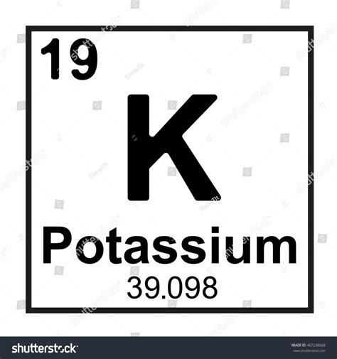 Periodic Table Element Potassium Stock Vector Royalty Free