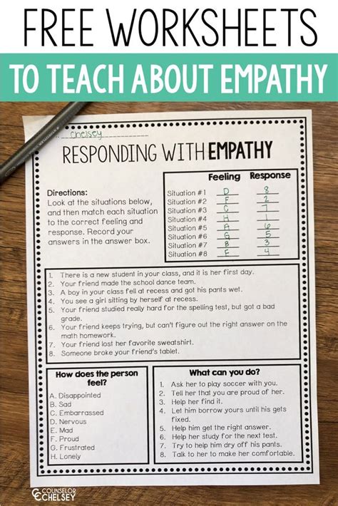 Empathy Worksheets Free Social Emotional Learning Social Skills