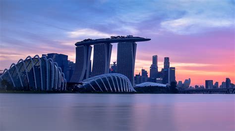 Wallpaper Sunset City Cityscape Singapore Reflection Sky