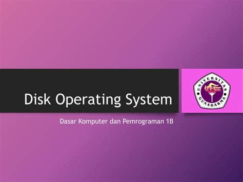 Ppt Disk Operating System Powerpoint Presentation Free Download Id