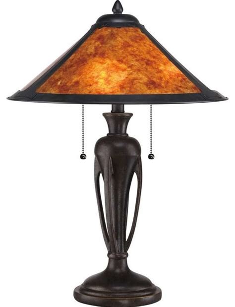 Quoizel Lighting Mc1797tib Mica Craftsman Table Lamp In Dark Bronze